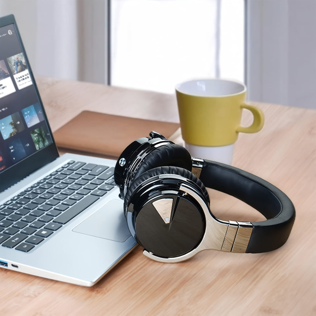 MIGHTY ROCK Active Noise Cancelling Headphones, Wireless Headphones, 30H Playtime, with Microphone, Deep Bass, 30 Hours Playtime