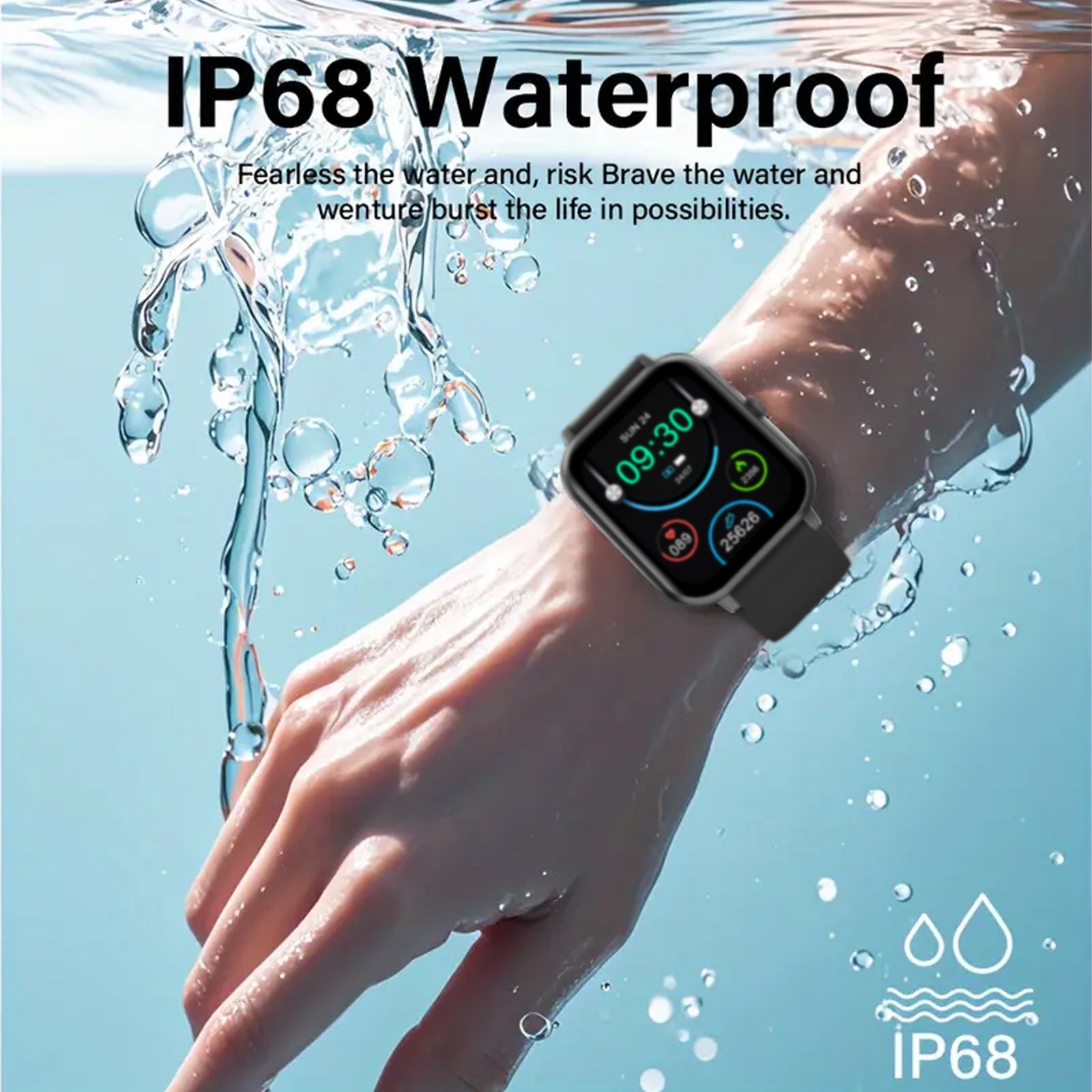 Smart Watch Compatible for iPhone & Android with 1.83” HD+ Full Touch Screen, Wireless 5.2, Wireless Calling, Step Tracker, Distance & Calorie Counter, Compatible Smart Wristband for Men & Women - Unisex Fitness Watch Gift