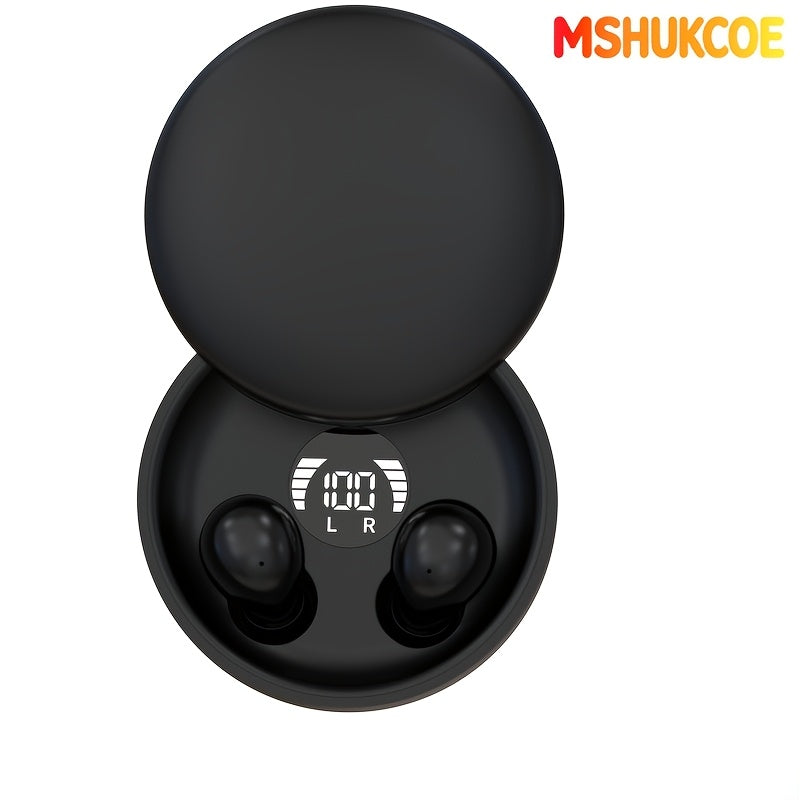 MSHUKCOE Invisible Sleeping Headphones - Ultra Small Mini In Ear Sport 6.0 Bluetooth Wireless Earphones, 6D Bass Sound Effect HIFI Music Earbuds, Low Latency, Dual Noise Reduction, And Sleep/Game Mode, Birthday Gifts for Couples, Students, And Adults