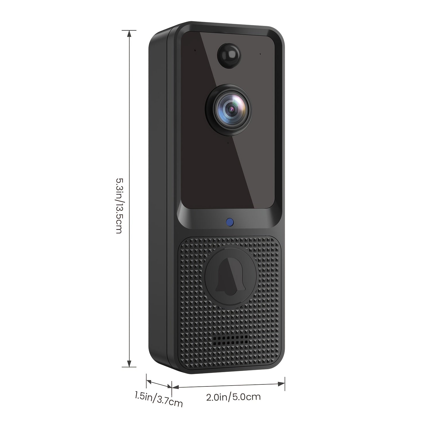 2pcs/ Smart Video Doorbell, Two-Way Voice, Real-Time Viewing, 2.4G/5G WIFI Wireless Connection, 720P Color Night Vision, AI Vehicle And Person Detection, 166° Full View Screen, 1pc Multi-Combination, No Wiring Required