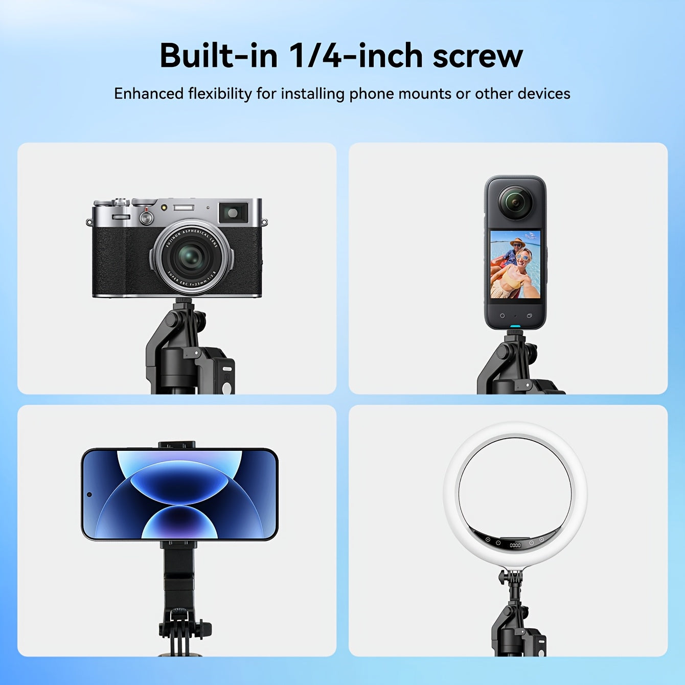 The 2025 Auto-Tracking Phone Tripod Delivers 360° Facial Tracking, Includes A Remote And Fill Lights, Adjusts to Any Height with Its Sturdy Base, Works with Phones/cameras/live Streaming, And Makes A Perfect Holiday Gift.