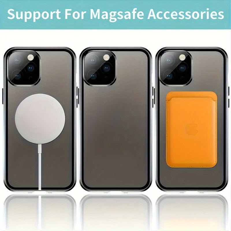 Phone Case: 2pcs Set [one Cell Phone Case + One Cell Phone Stand} 360 ° Metal Magnetic Privacy Double-Sided Glass Protective Case for iPhone 16 16 Plus 16 Pro 16 Pro Max 15 Pro Max 14 Pro Max with Lens Protection And Safety Lock