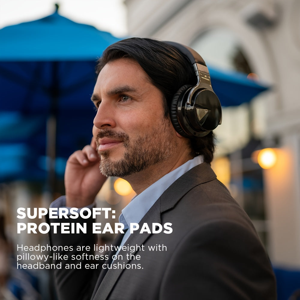 Active Noise Cancelling Headphones Wireless Headphones with Microphone Deep Bass, Over Ear Headphone, Comfortable Protein Earpads, 30 Hours Playtime