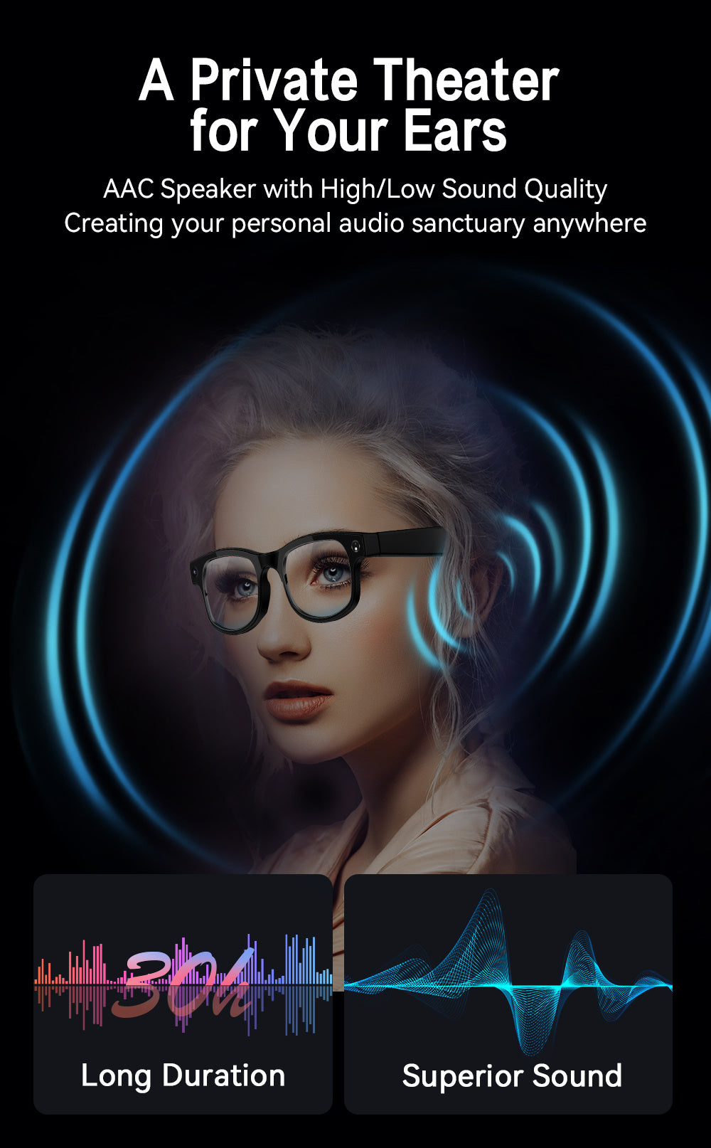 AI Smart Glasses Camera 8MP HD Video Recording Glasses with Audio, Real-Time Translation, Bluetooth Call & Music, AI Object Recognition, Touch Control, Wearable Camera Glasses for Men Women Travel Outdoor