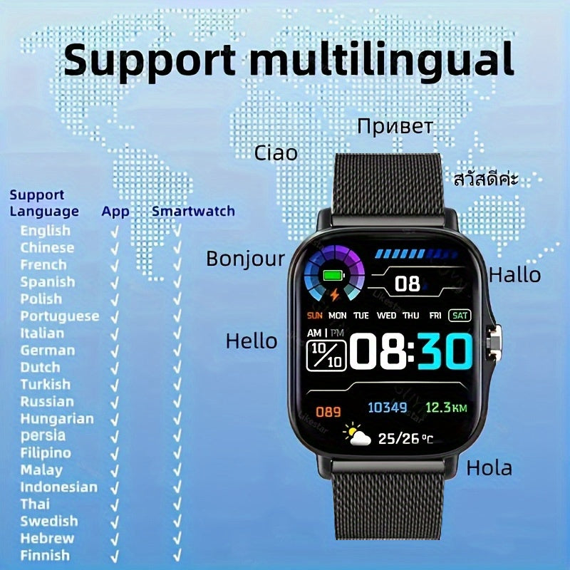 New Large Screen Smartwatch, 1.83-inch Full Touch Screen, Suitable For Android/iPhone, High-definition Calling And Answering, Music Player, Multiple Sports Modes, Sports Watch For Outdoor Activities, Daily Wear, Multiple Interface Choices