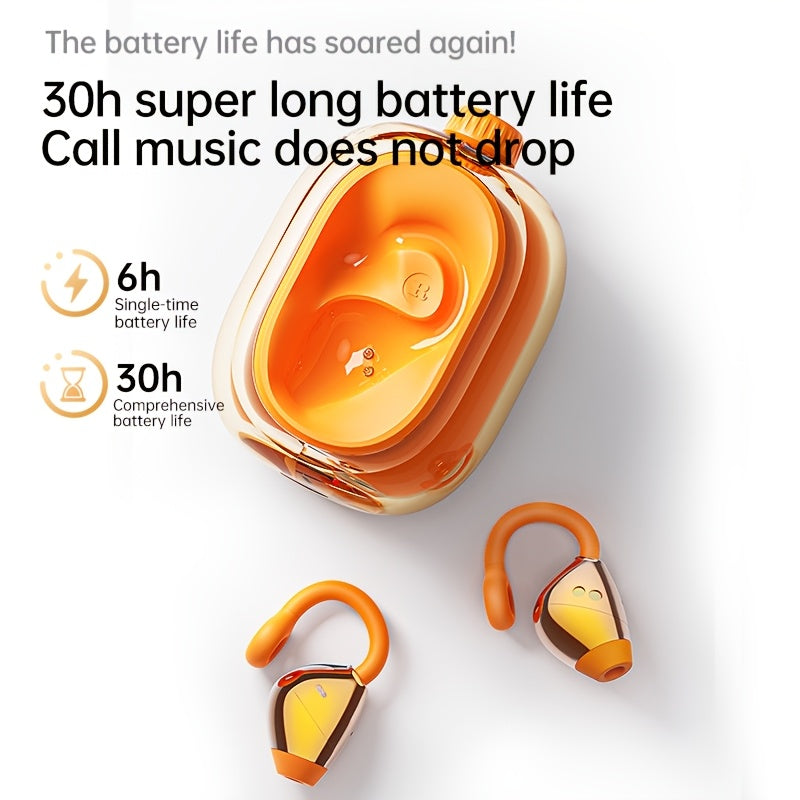 2026 Latest True Wireless Wireless Earbuds, Clip-On Stereo OWS 6.0 TWS Sports Headphones with Mic, 40H Playtime, Noise Cancelling, Suitable for Small Ears & Glasses Wearers, Sports & Fitness, Sports Headphones, Workout Earbuds, Modern Earbuds