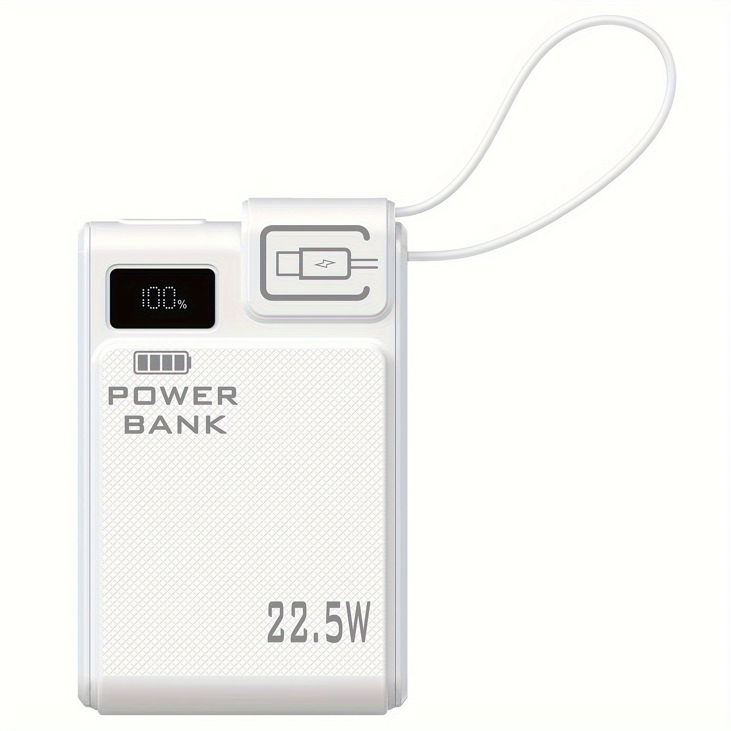 [Holiday Gifts] TQQDCI Portable 22.5W Power Bank 3 Ports Fast Charger, LED Digital Display, Built-in USB-A & C Cable, Charge iPhone/Android/Multiple Devices Simultaneously Back-to-School Essentials & Holiday Gifts