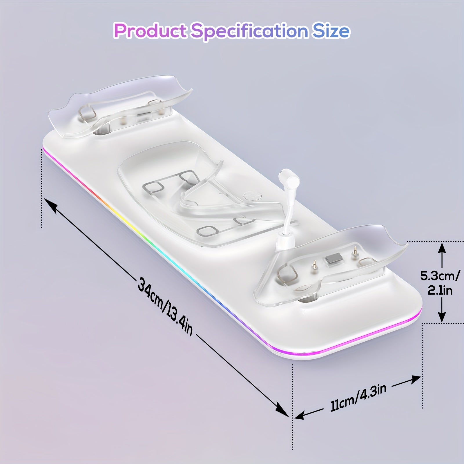 Charging Dock for Meta Quest 3S/Quest 3, PD 18W Fast Charging Station for Oculus Quest 3S Additions with RGB Light, Magnetic Charger Stand for Headset/Controller with 2 Rechargeable Batteries