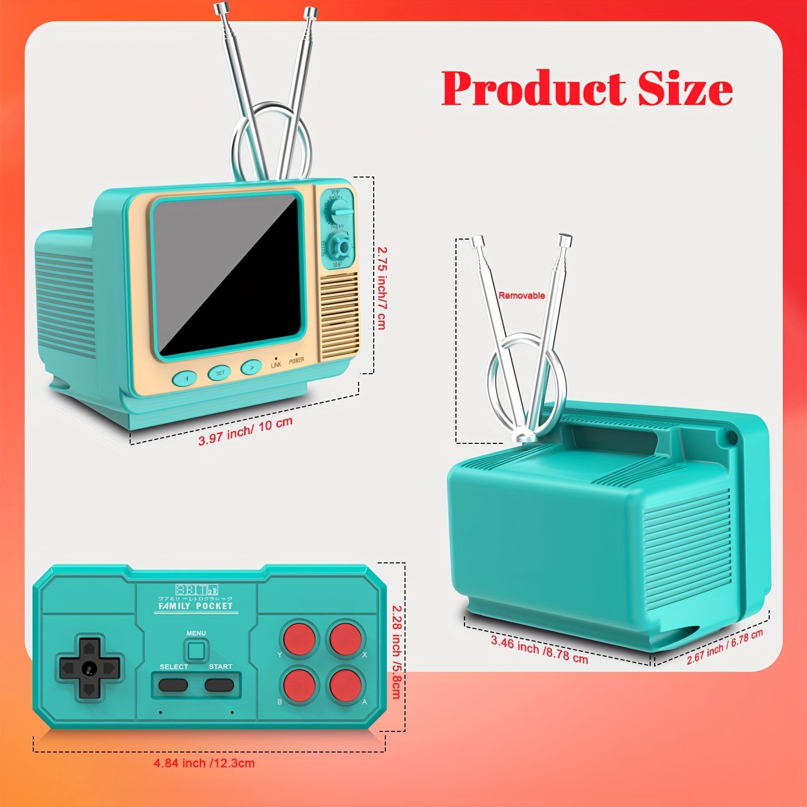 Retro Game Console, 3.0 Inch Portable TV Gaming System, 2 Player Mode, Best Gift for Family And Friends (AV Output Supported)