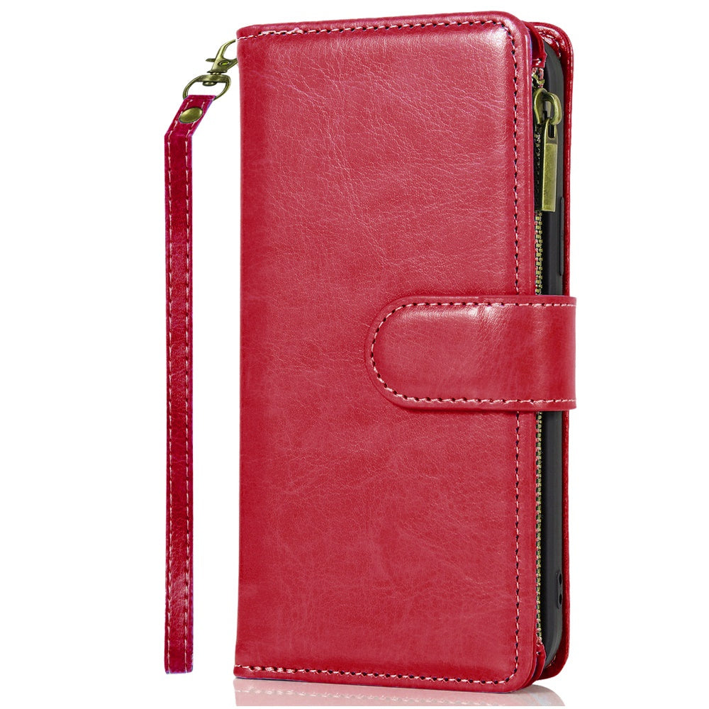 For Samsung Galaxy S25 FE Phone Case, Luxury Wallet Card ID Zipper Money Holder Case Cover