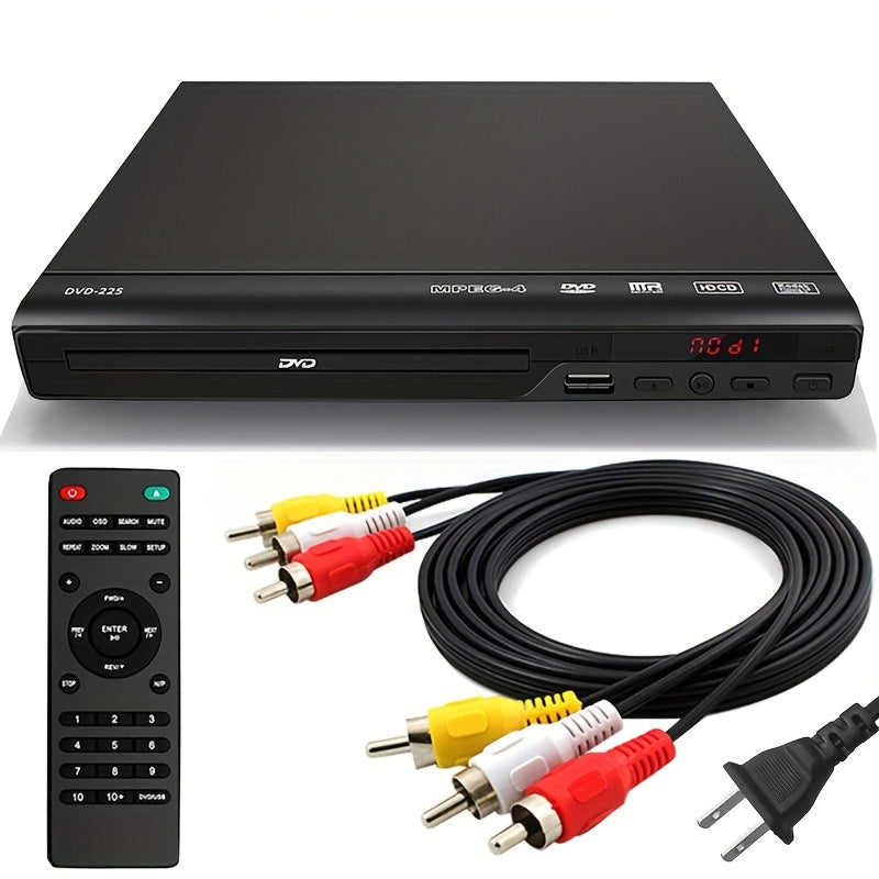 2024 DVD Player US Plug All Regions Free DVD Disc Player AV Output USB Remote Control Christmas Gift
