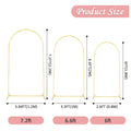 Set Of 2 Golden Metal Wedding Arch Backdrop Stand (7.2FT And 6FT), Balloon Arched Frame Backdrop Stand For Parties, Wedding Birthday Baby Shower Graduation Holiday Ceremony Supplies Decor
