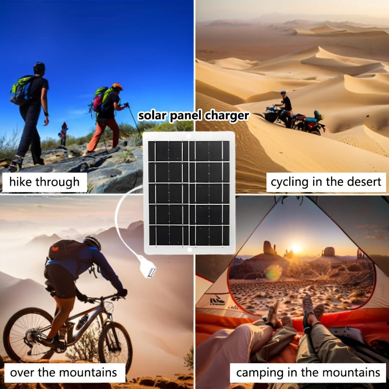 [Portable Solar Charging Panel] 1pc Portable Solar Charging Panel - 5V USB Power Regulator with 2.5A Output, Lightweight Compact Design for Outdoor Camping, Home Backup Power, Compatible with Phones, Power Banks, Flashlights, Fans, and Solar Phone Charger