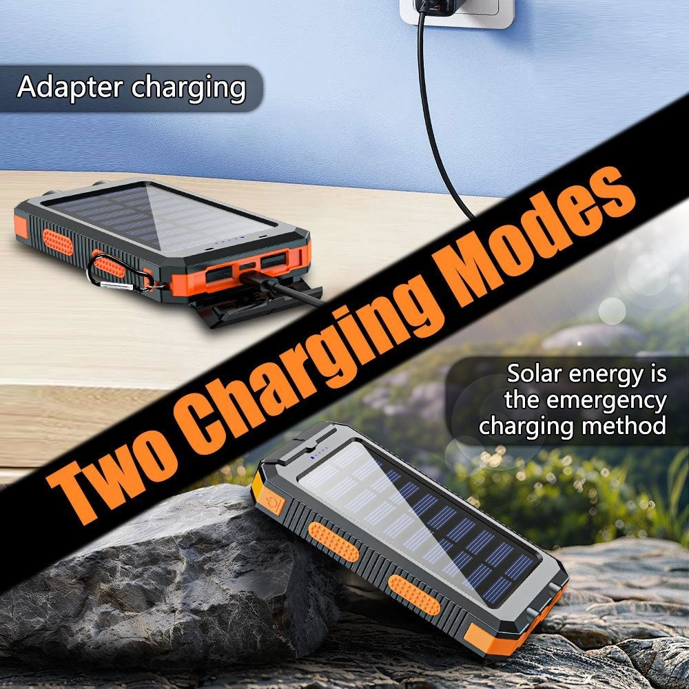Solar Charger - 45800Mah Power Bank, Portable Solar Phone Battery Panel Charger, QC3.0 Dual USB Port Battery Pack Charger for All Cell Phones & Electronic Devices - Long Lasting, Travel Camping, LED Flashlight
