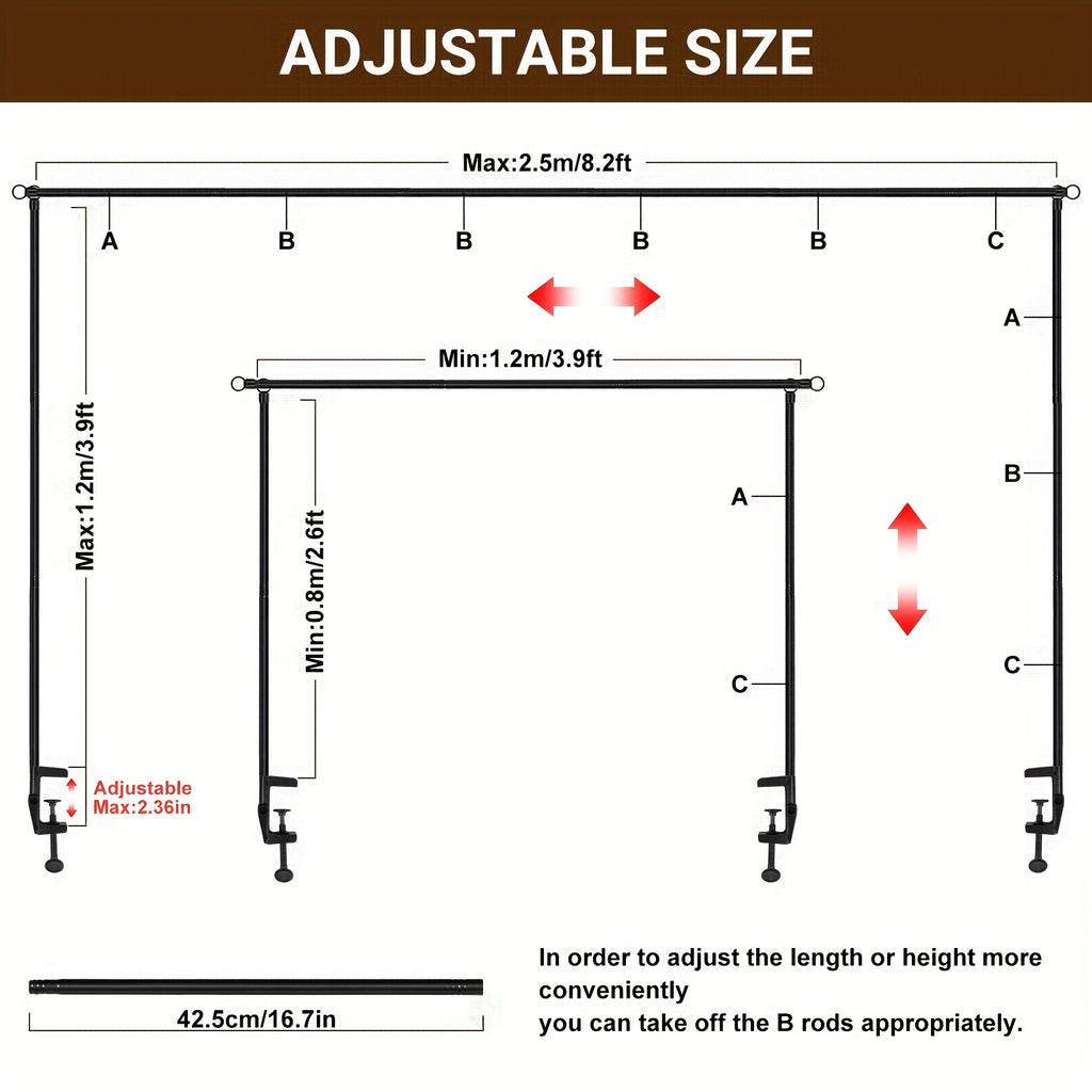 4X8 FT Desktop Arch Stand - Tool-Free Assembly, Setup, Clip-On Style, Durable Metal, Compact Backdrop Stand, Ideal for Photo Booths, Floral Balloon Arrangements, Event Parties, Photography Gear, Essential Party Decorations