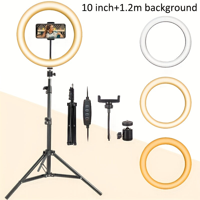 18-Inch Ring Light with Stand, LED Ring Light, with Bag And Mobile Phone Holder, for Smartphone Camera Photography, Live Broadcast, Selfie, Makeup, Studio Photo And Video Recording