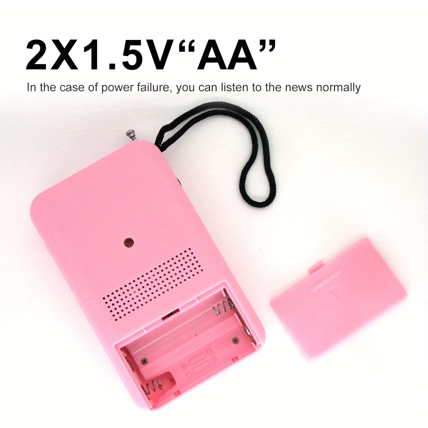 [Portable AM FM Radio] Portable AM FM Radio Speaker, Battery-Powered Handheld Radio W/Manual Tuner, Headphone Jack, Integrated Speaker, Adjustable Antenna, Durable Design And Wrist Strap