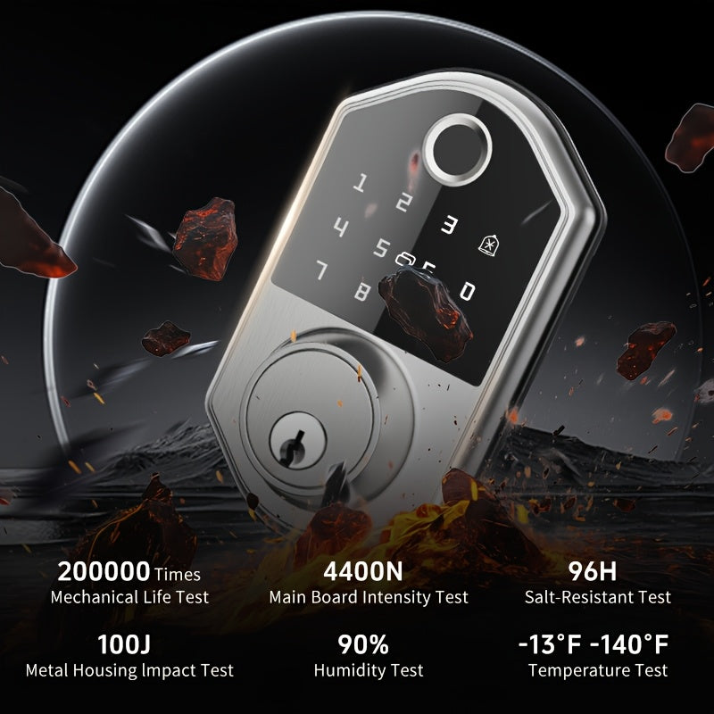 Biometric Fingerprint Smart Door Lock, Keyless Entry, Automatic Locking, Electronic Keypad , Biometric Recognition, Anti-peeping Password, Easy to Install