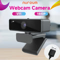 NUROUM 1080P/2K/4K Webcam with AI Auto Framing And True Autofocus Dual Noise Canceling Mics 90 Degree FOV Plug And Play for Zoom Meetings Gaming Home Office, V11/V15/V32