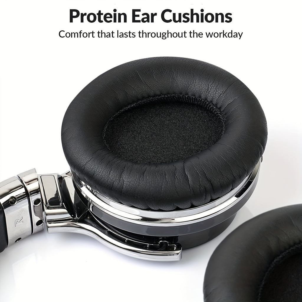 MIGHTY ROCK Active Noise Cancelling Headphones, Wireless Headphones, 30H Playtime, with Microphone, Deep Bass, 30 Hours Playtime