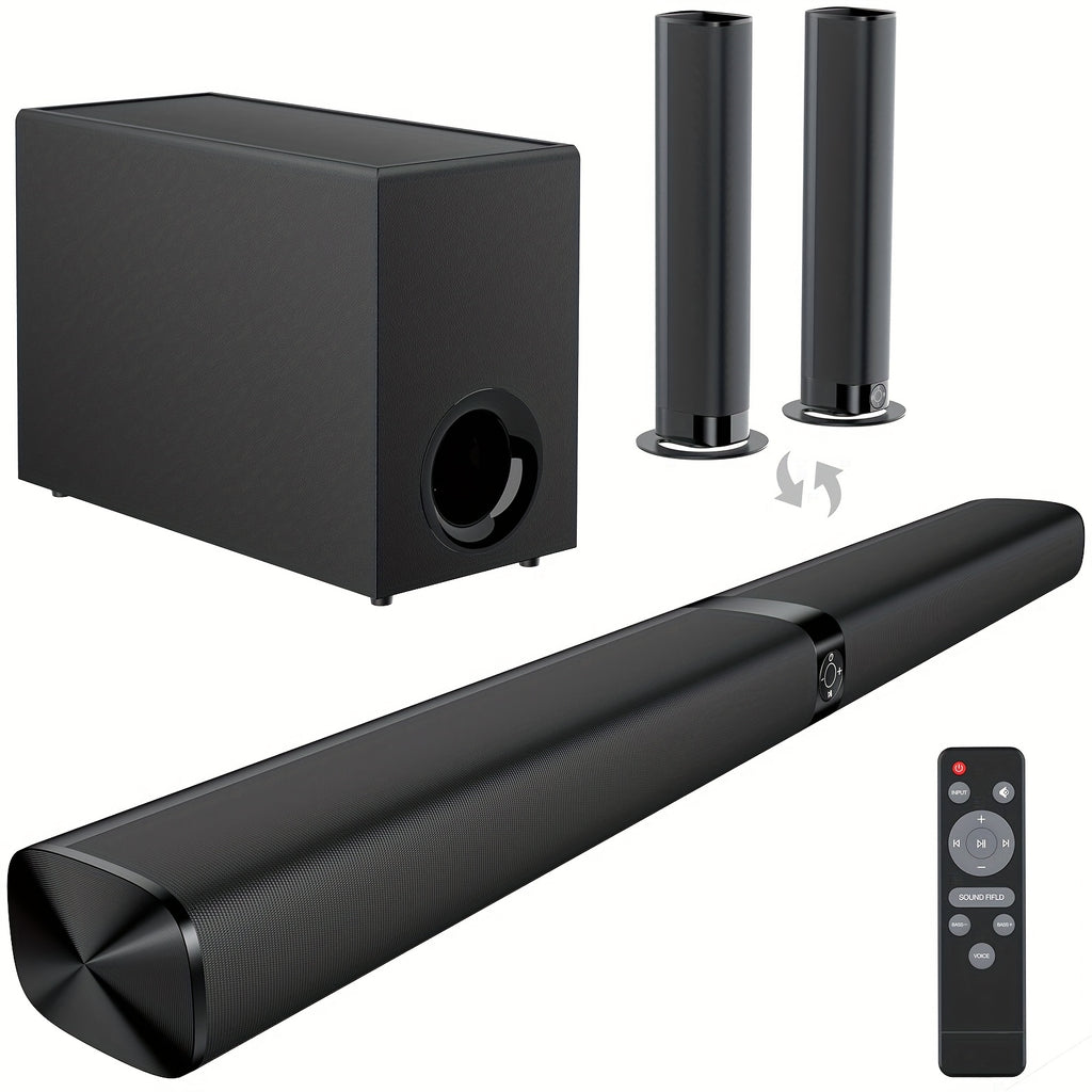 [Sound Bars For TV] Mighty Rock Sound Bars For TV, Smart TV SoundBar Wireless Speaker, Wired & Wireless Sound Bar, Separable Soundbars With ARC/Optical/AUX Connection, 32 Inch, With Infrared Remote Control