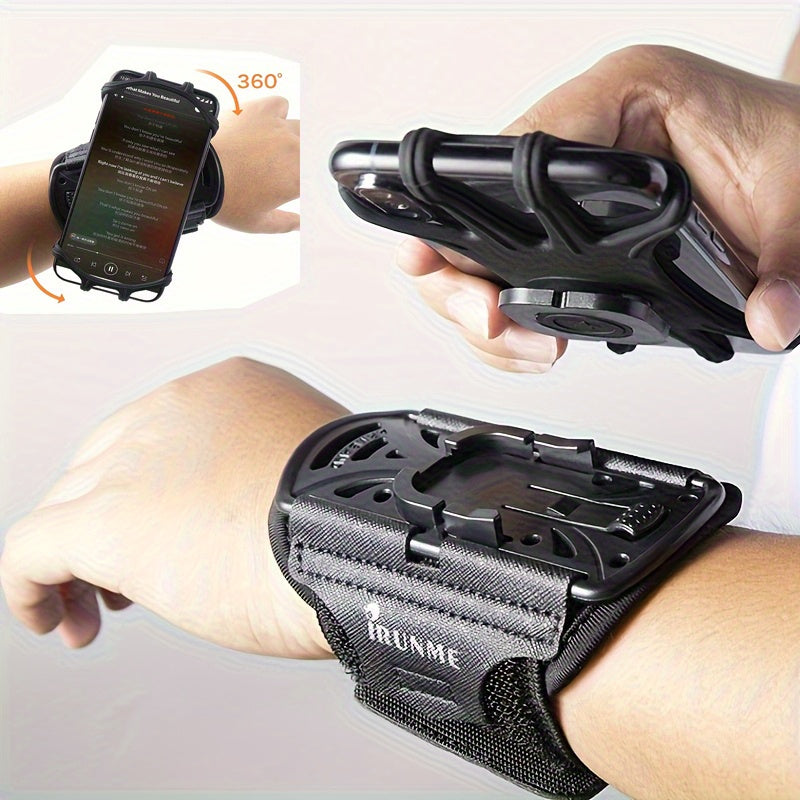 [360° Rotation Removable] Multifunctional Sports Phone Stand Designed As Running, Arm Strap And Wrist Strap With 360° Rotation And Removable For 4.5 To 7-Inch Phones