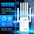 WiFi Extender Signal Booster, Covers Up to 5000 Sq Ft and 52 Devices, WiFi Range Extender, Wireless Internet Repeater, Remote Amplifier with Ethernet Port, 1-Button Setup, Access Point, Alexa Compatible (6-Antenna Black Repeater)