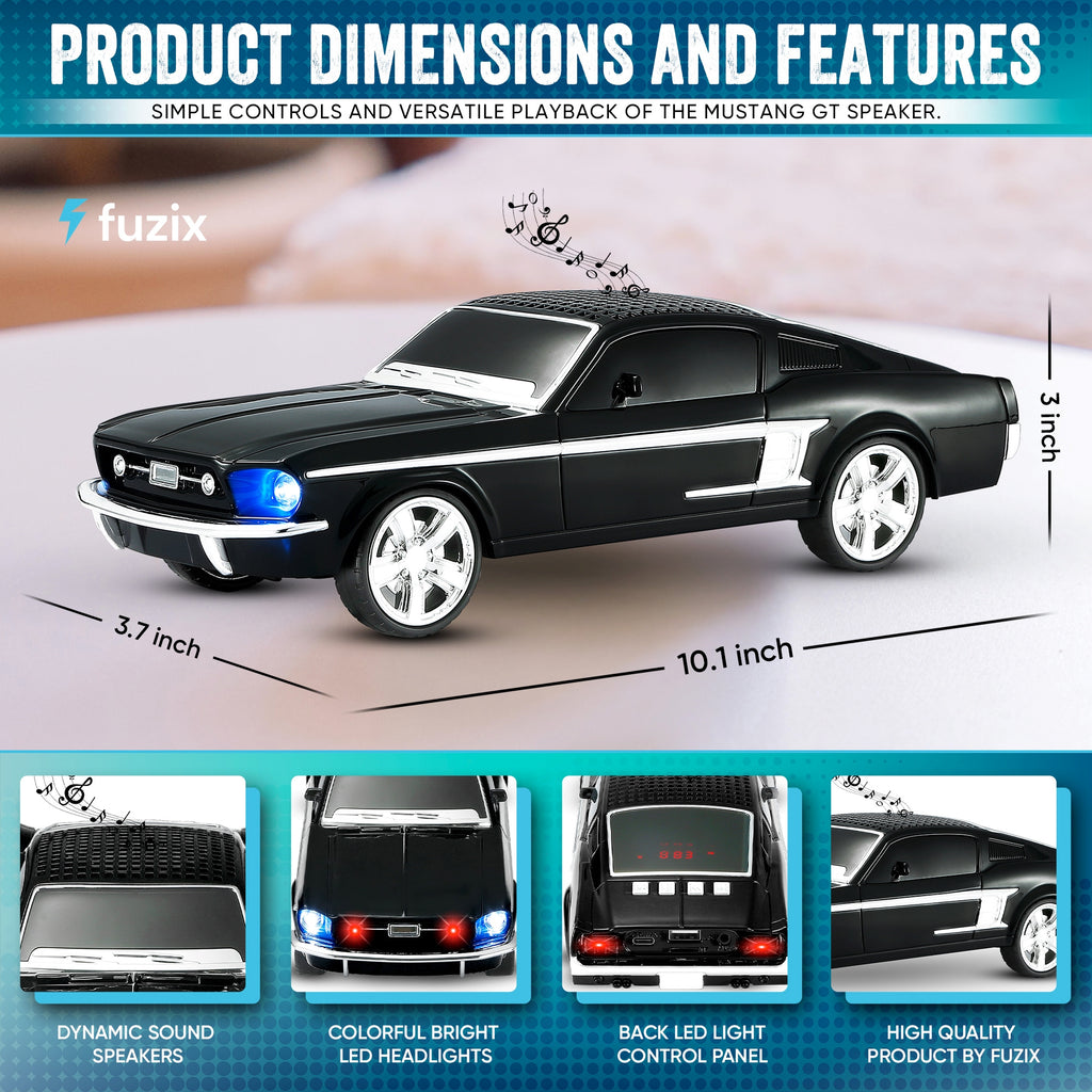 Fuzix WS-1967 Car Bluetooth Speaker – Retro Replica Design with LED Lights, Wireless Stereo Sound, FM Radio, USB/TF/AUX Input, Multiple Playback Modes, Rechargeable Battery, Clear High-Quality Audio, Perfect for Home, Travel, Parties & Festival Gifts