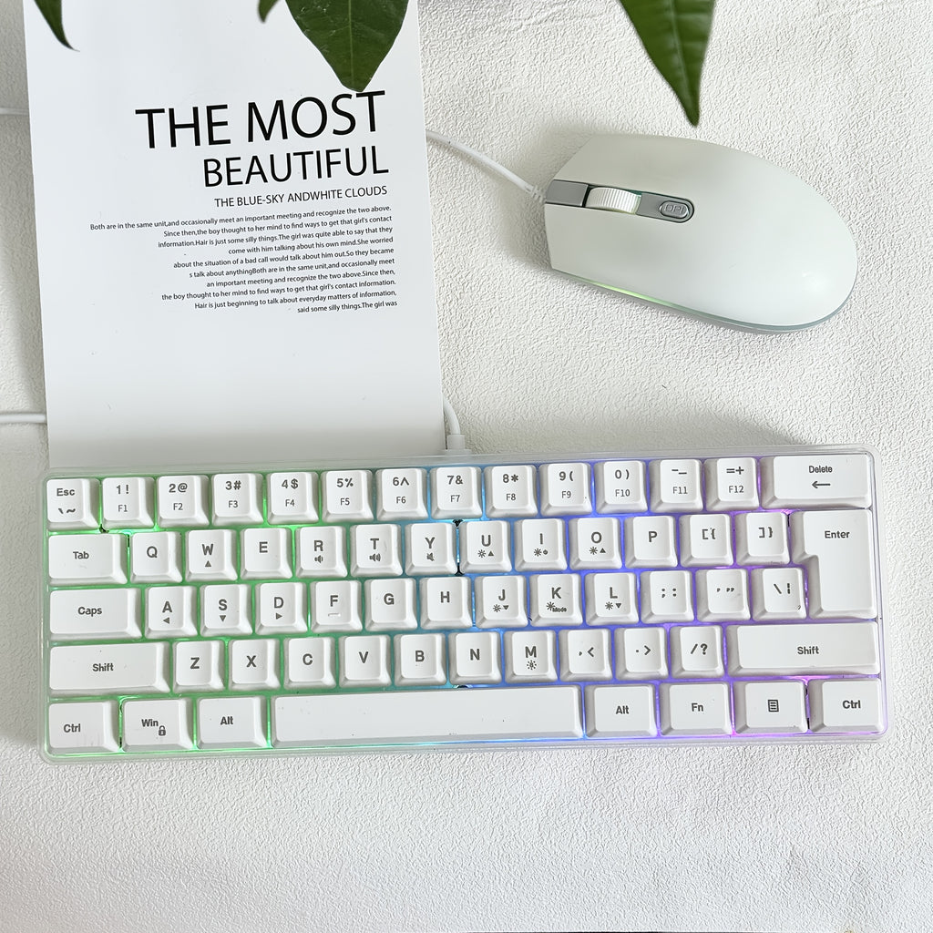 Hot Selling, 68 Key RGB Luminous Wired Gaming Keyboard]Mechanical Feel Keyboard for Gaming And Office, Film Switch Keycap Design, Wired Tpckey And Wire Separation Design.(K701)