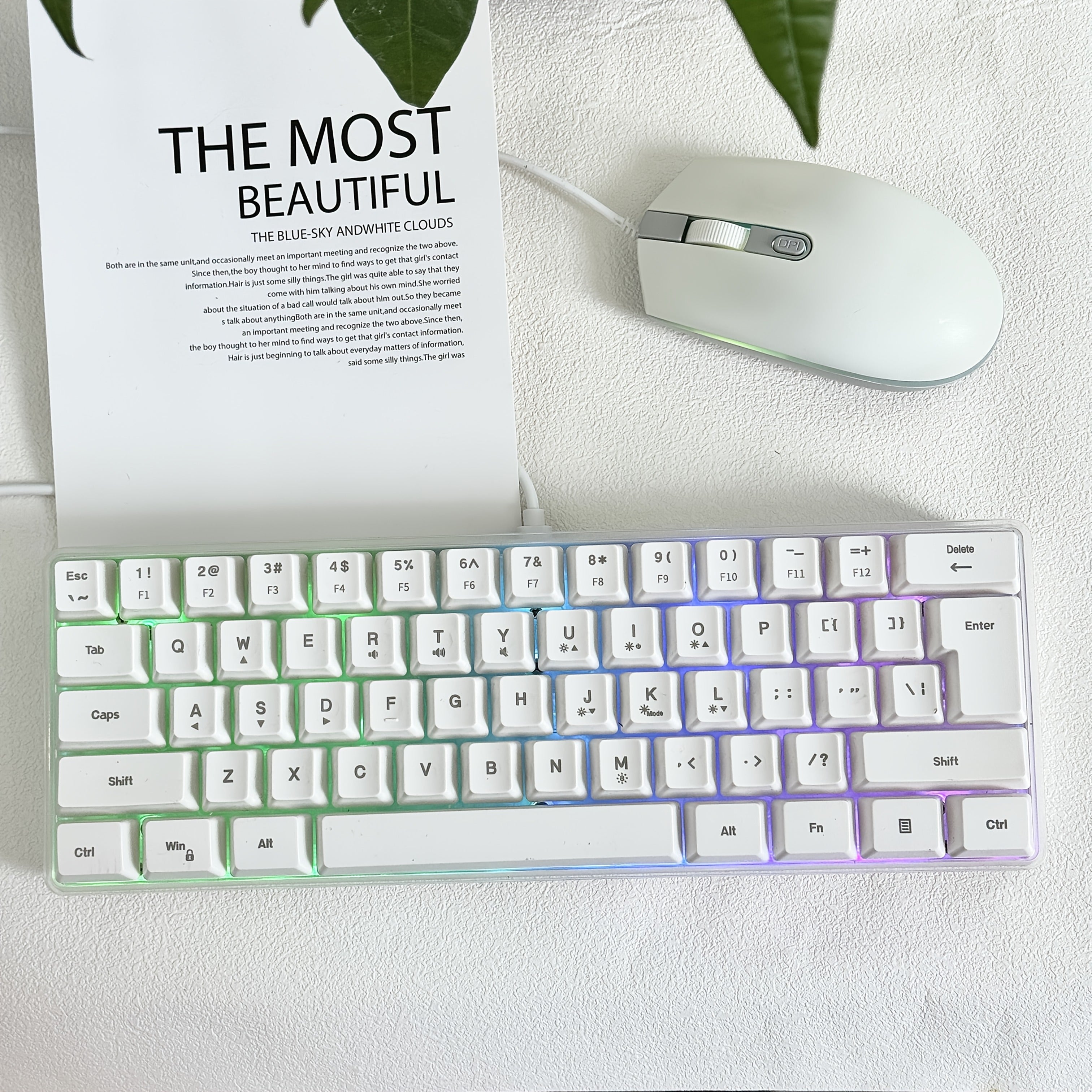 Hot Selling, 68 Key RGB Luminous Wired Gaming Keyboard]Mechanical Feel Keyboard for Gaming And Office, Film Switch Keycap Design, Wired Tpckey And Wire Separation Design.(K701)