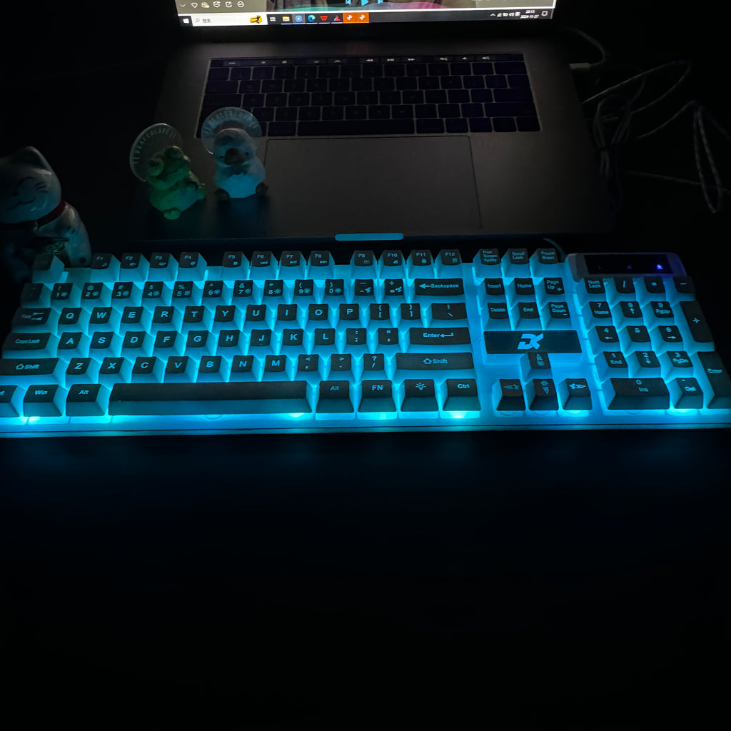 Wired Illuminated Keyboard And Mouse Set, Gaming Computer, Desktop Laptop, Floating Keycap, Mechanical Touch, USB Head