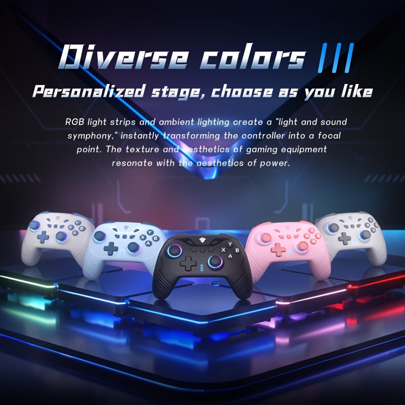2.4G Wireless PC Controller with RGB Lighting/Hall Effect Joystick/Hall Effect Trigger Buttons/Vibration Function, Compatible with Windows PCs, Android Devices, Switch, And Steam Platforms (not Compatible with Xbox Controllers)