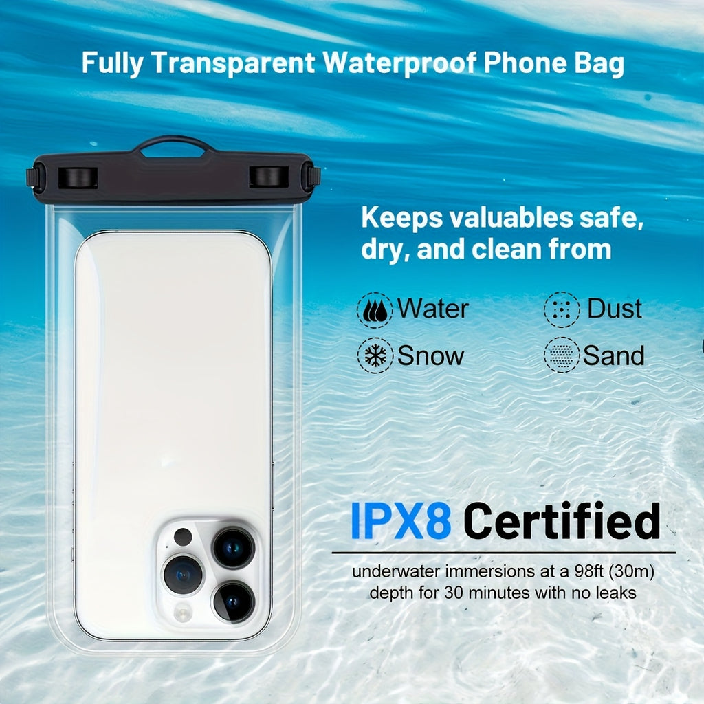 2pcs Waterproof Phone Bag - Dry Case for iPhone 16/15/14 Pro Max & for S24/S23 - Swimming, Beach, Boating Essential