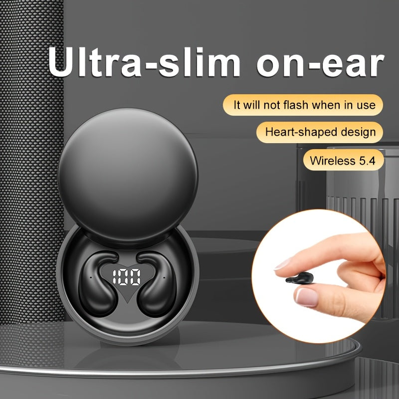Ultra Thin Bluetooth Earphones, Wireless Earphones, Invisible Sleep Earphones, No Latency Gaming, Intelligent Noise Reduction, Ultra Long Battery Life, Mini Sleep Earphones, Ultra Long Standby, Comfortable to Wear, Bluetooth 5.4 Earphones, Suitable for Wo