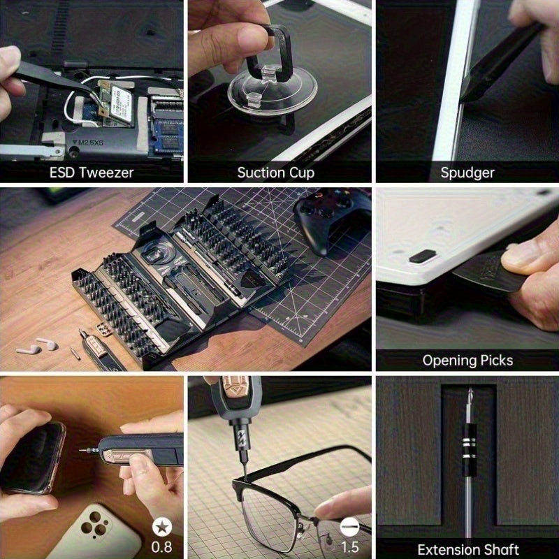 [Professional Repair Kit] 180-In-1 Manual Precision Screwdriver Set, Container Modeling Design, Angular, Stylish, Professional Magnetic Repair Kit, Suitable for Laptops, Mobile Phones, Cameras, Tablets, Household Appliances, Glasses, Game Consoles, Etc