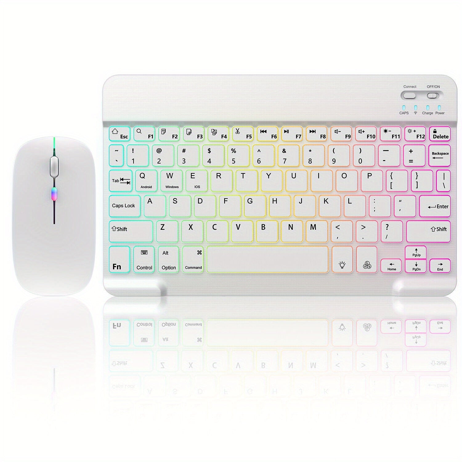 10-Inch Wireless RGB Backlit Gaming Keyboard and Mouse Set, Portable Keyboard Mouse and Mouse Pad Combo for PC iOS Android Tablets and Computers