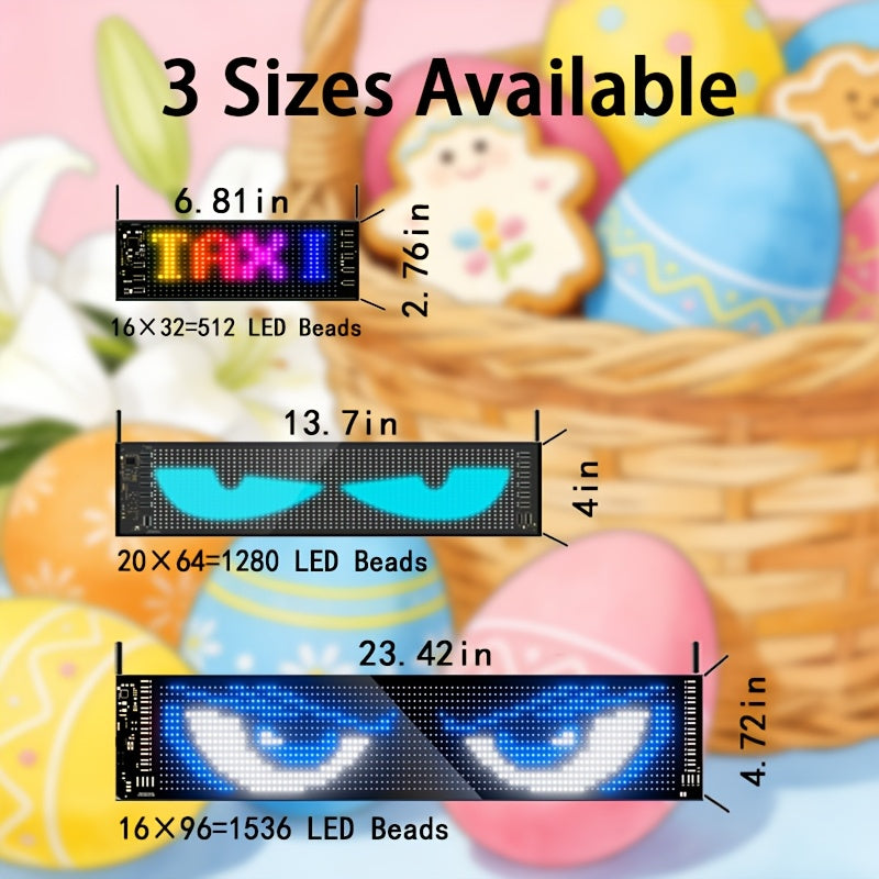 4th Of July Decor: Smart Lighting-Devil Eyes LED Light, 23.42''x4.72'' Scrolling Bright Advertising, Programmable LED Sign, Flexible Digital Matrix Display, [High Refresh Rate Screen], Perfect Wedding Decorations, And More
