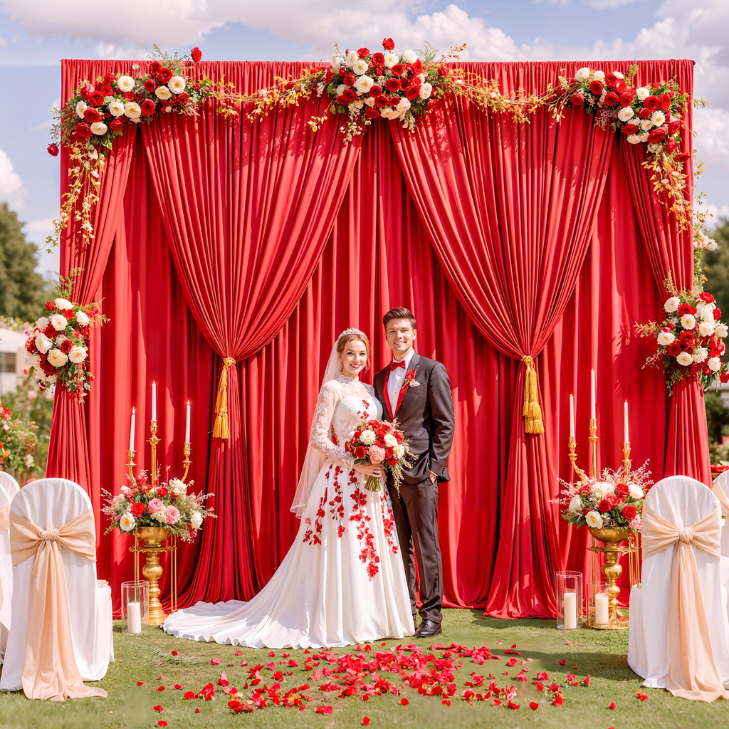 2pcs Of 10ft*10ft Elegant Polyester Spandex Photography Background Cloth, Banquet Decoration Curtains with Pole Bags, Soft And Smooth, Wear-resistant And Wrinkle-resistant, Suitable for Weddings, Birthdays, Banquets, Balls And Other Activities.