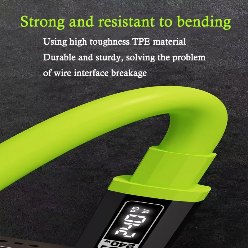 2pcs Matcha Green USB-c C-c Super Fast Charging Support Data Transfer, Convenient for Home Travel, In Car, Suitable for Android, Vivo, Xiaomi Redmi OPPO, General Motors Smartphone Charging Cable