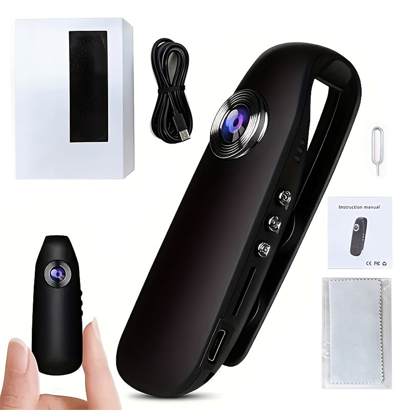 1080P HD Wearable Mini Body Camera, Compatible with Smartphones, Supports Up to 128GB TF Card, Ideal for Security, Biking, Evidence Collection And Adventure Video Recording, Video Monitor-Best Gift for Holidays