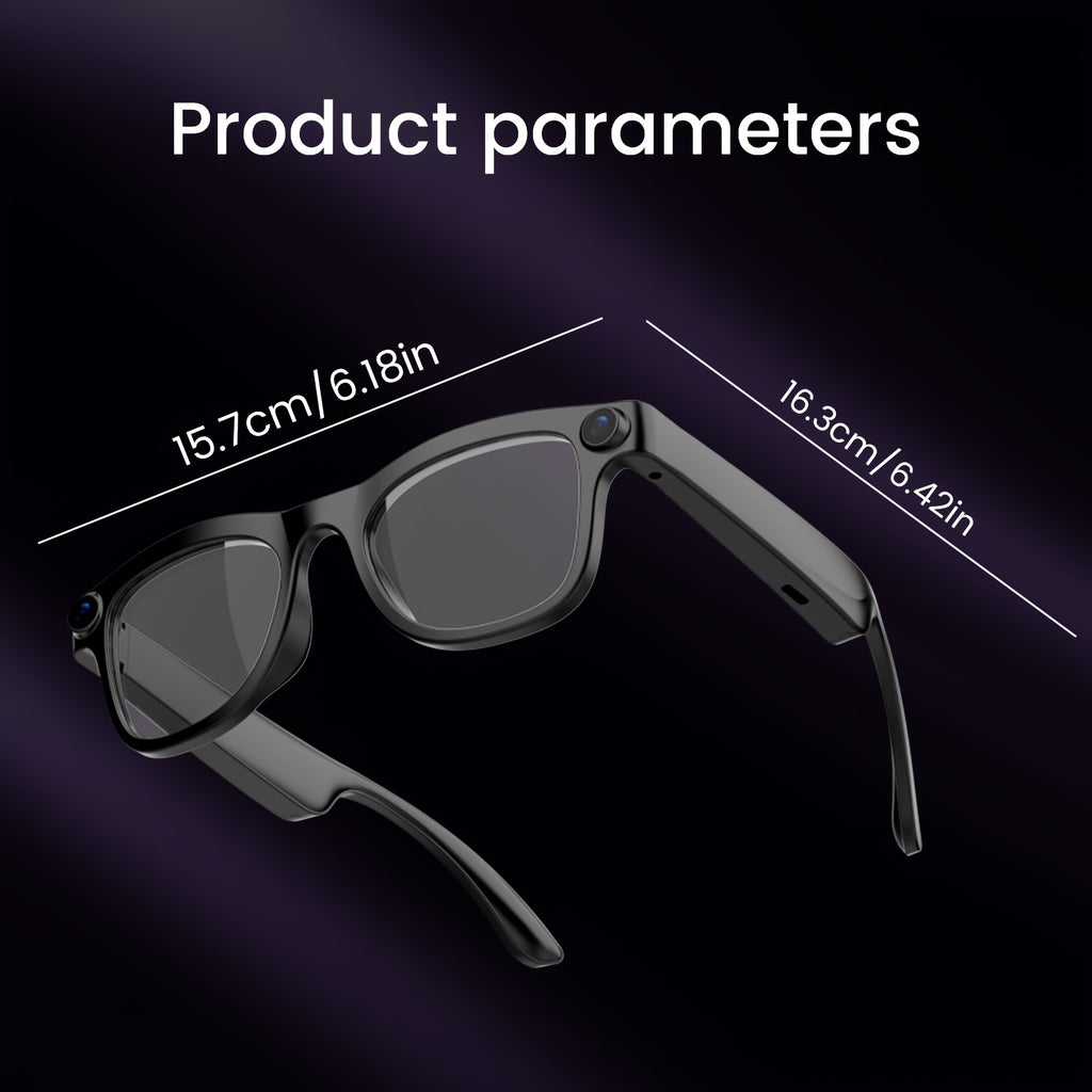 KLZO-AI Smart Glasses with 2MP HD Camera, Real-Time Voice Translation (100+ Languages), Bluetooth Calling & Music Player, Lightweight Wearable Recording Glasses Camera Glasses Ai Smart Glasses with Camera