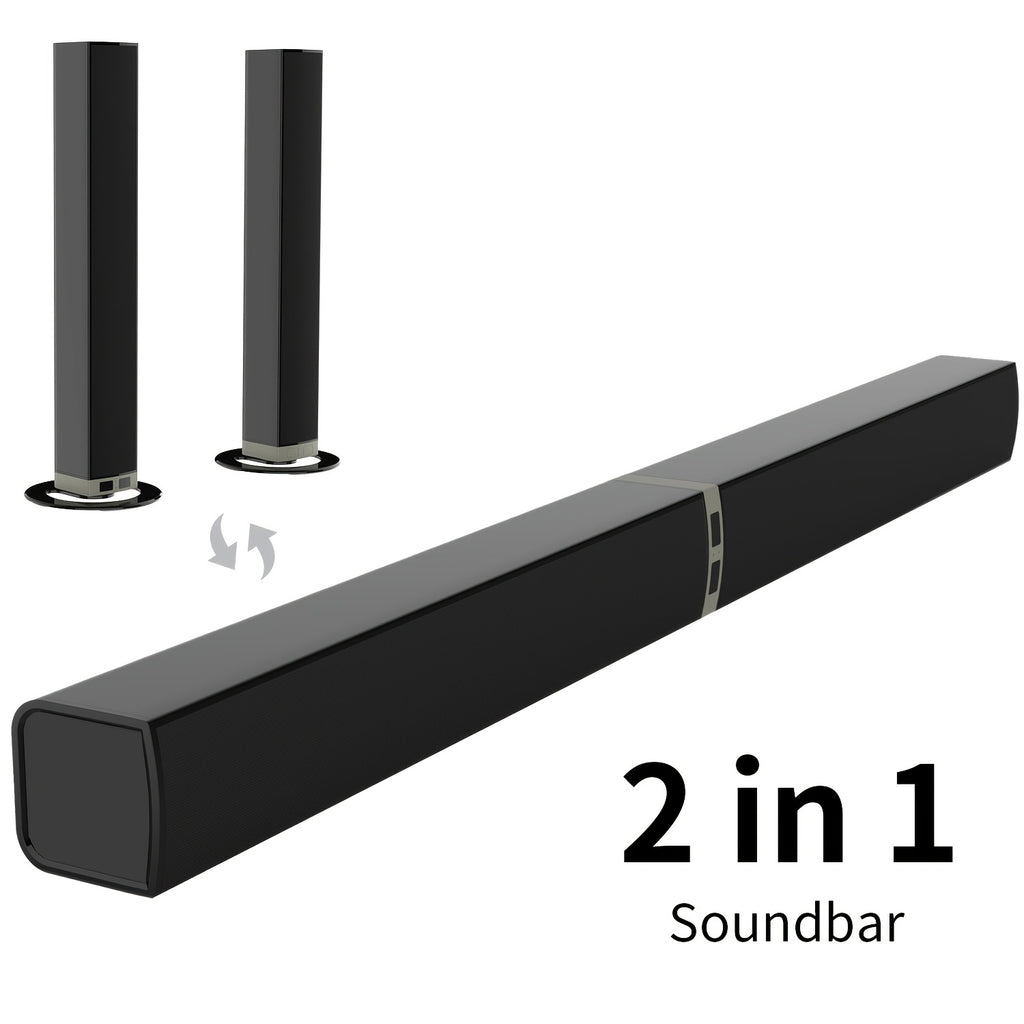 2 IN 1 TV Sound Bar, SoundBar For Smart TV, Wireless Speaker Surround Home Audio, Sound Bars With Subwoofer, ARC/Optical/AUX Connection, With Infrared Remote Control