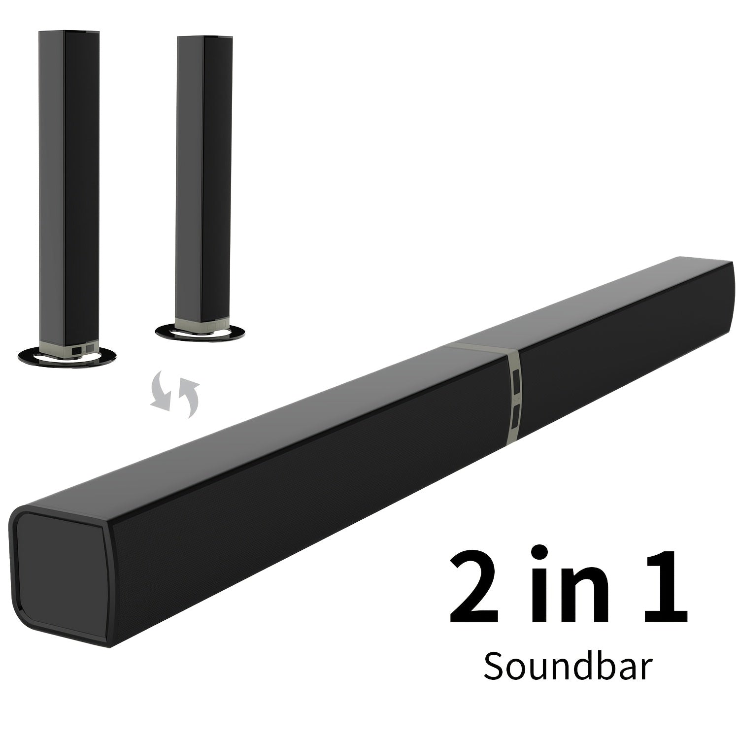 2 IN 1 TV Sound Bar, SoundBar For Smart TV, Wireless Speaker Surround Home Audio, Sound Bars With Subwoofer, ARC/Optical/AUX Connection, With Infrared Remote Control