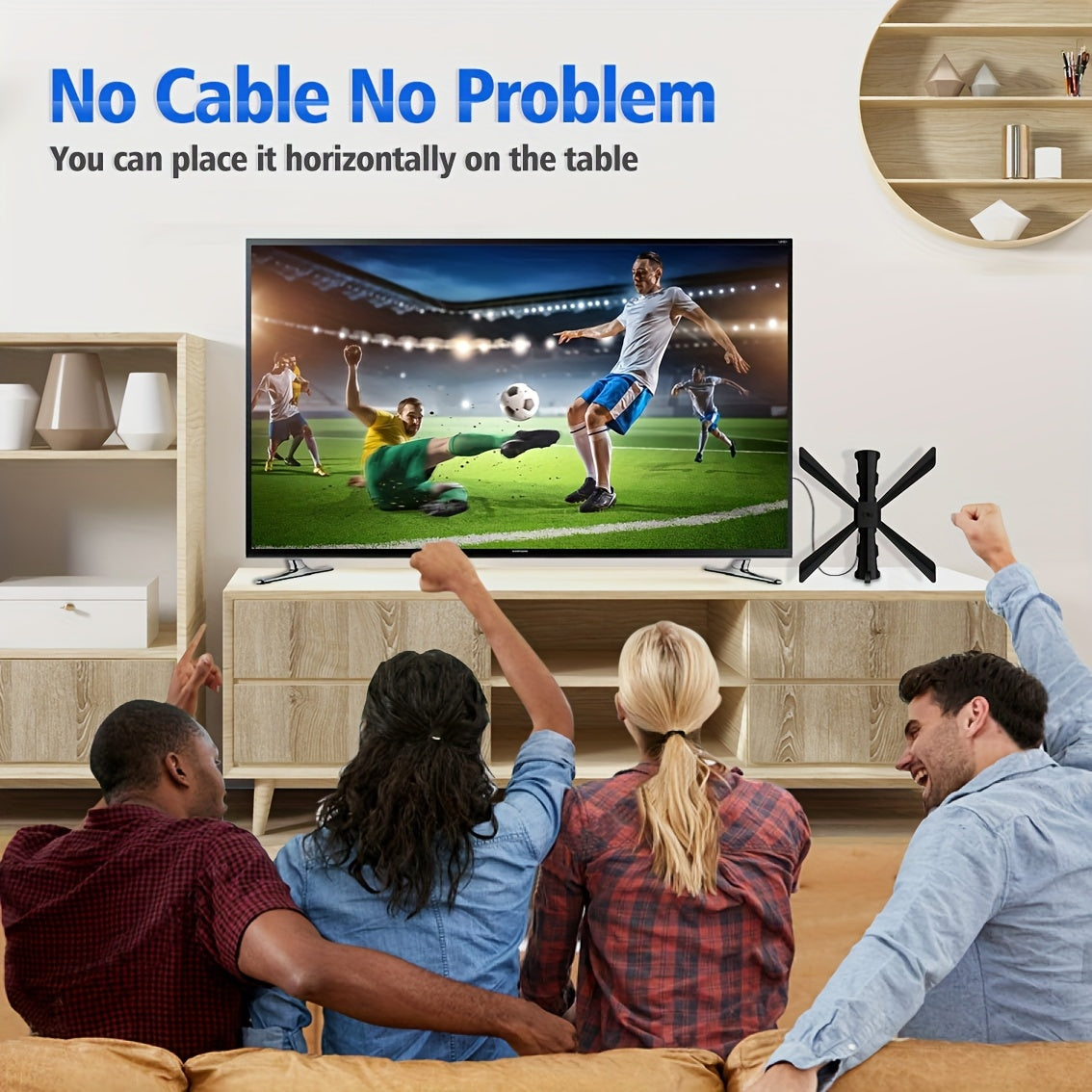 2026 TV Antenna for Tv Antenna Indoor/Outdoor Up to 150+ Miles Range, for Local Channel with J Mount Included for Attic or Outdoor(Black)