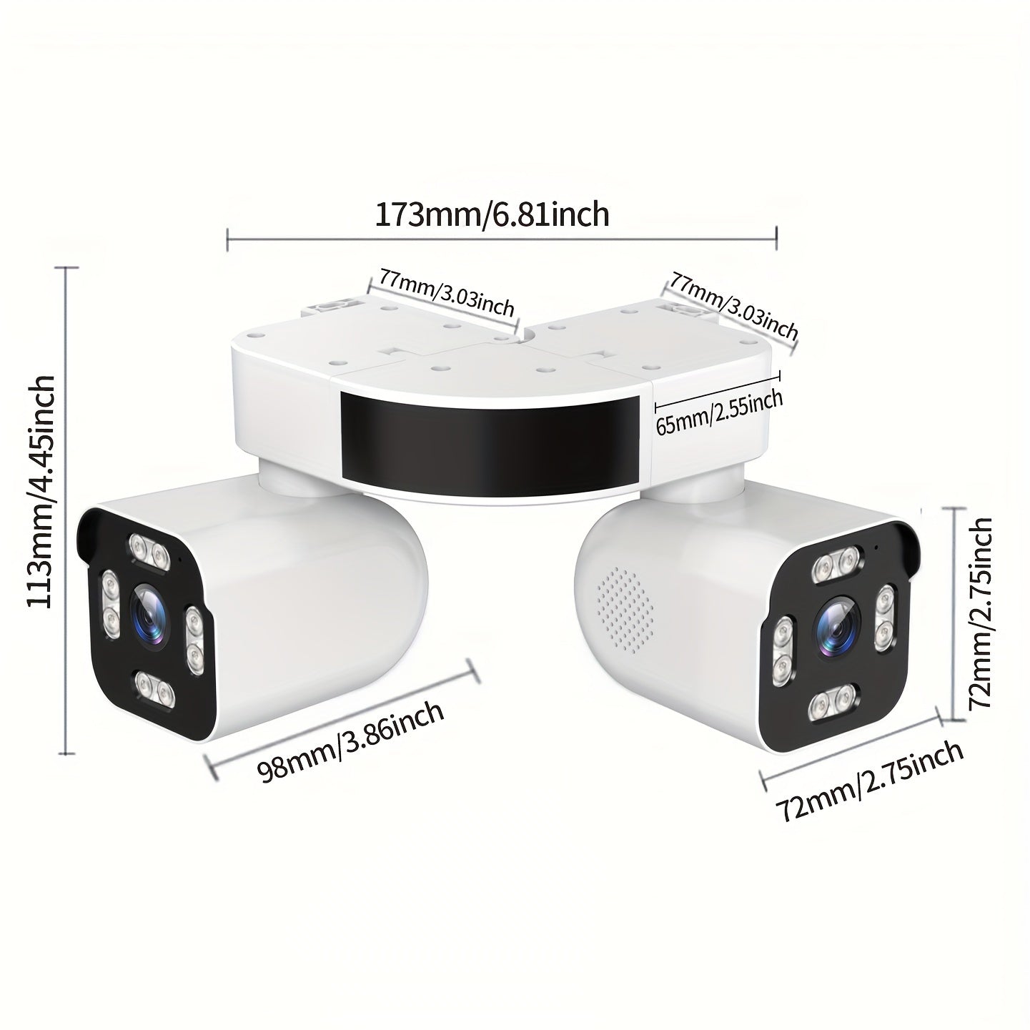 Dual Lens PTZ Security Camera Outdoor Wireless with 360° Pan-Tilt-Zoom, 5.0MP Motion Sensor, Two-Way Audio & Siren Alarm, Night Vision, WiFi Suitable for Home Security System, /Outdoor Surveillance Camera with App