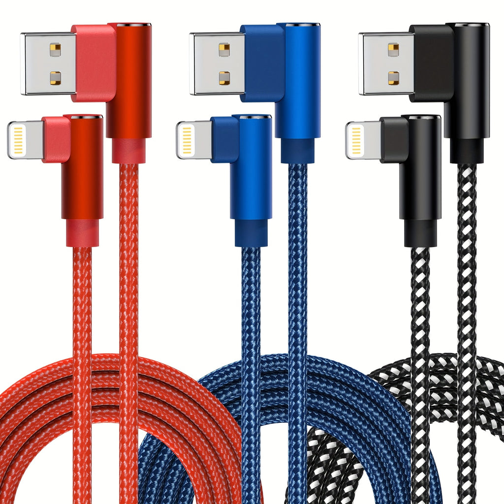 ForiPhone Charger, 3 Pack USB A to Lightning Cable MFi Certified ForIPhone Charger Cord Nylon Braided Compatible with ForIPhone 14/13/12/11 Pro Max/XS/XR/X/8/7/iPad (10ft)