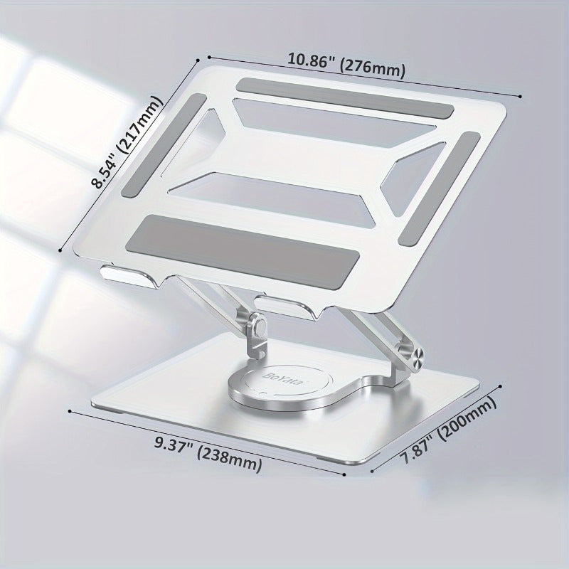 Laptop Stand, Adjustable Ergonomic Foldable Computer Stand with 360° Swivel Base, Compatible with All MacBook Pro/Air and Laptops up to 17 Inches