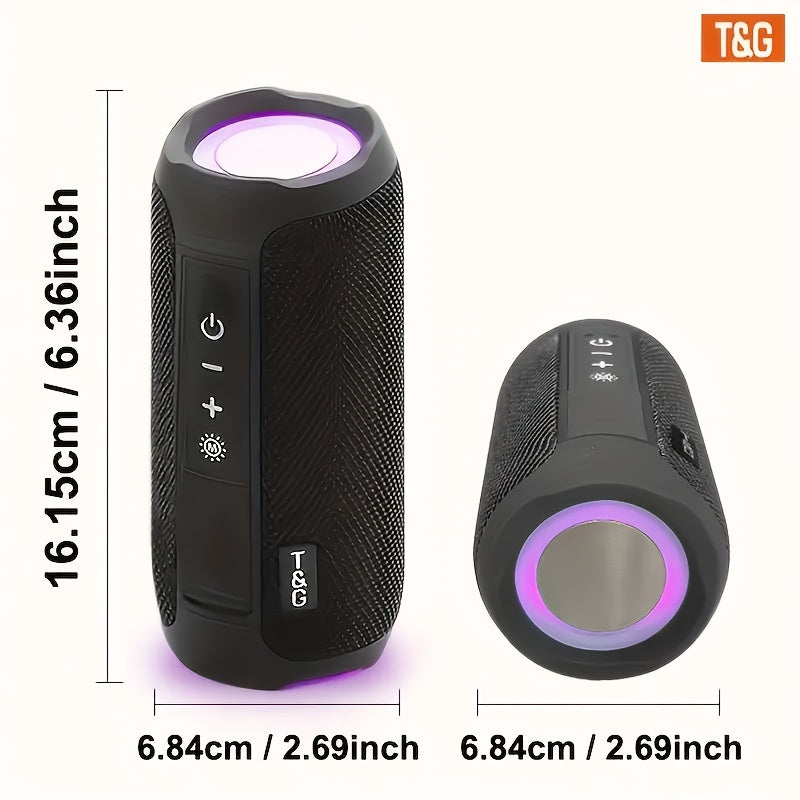 TG227 Wireless Portable Speaker |, High-Resolution Audio with LED Breathing Light, TWS Interconnected Stereo Sound, USB Rechargeable, Supports Mobile Phones, Tablets, Computers, TVs, Suitable for Outdoor Activities, Mountain Climbing, Gatherings