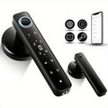 Smart Door Lock with Fingerprint Scanner, 5-In-1 Keyless Entry System (Fingerprint/Password/Nfc/ Backup/Physical Keys) - App-Controlled Deadbolt, Alexa Compatible, for Home/Apartment/Door, - (Keys Included)