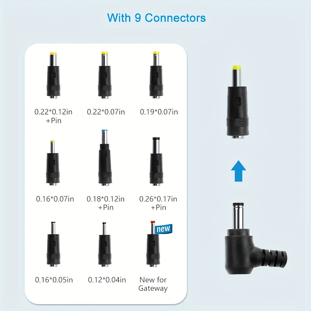ALITOVE 19V 3.42A 65W With 9 Adapters, DC Power Adapter, Laptop Charger, Monitor Power Cord. Multi-interface Design Supports Adaptation To Various Devices Such As Monitors, Laptops, And Audio Equipment